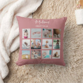 Babys erstes Jahr Foto Collage Geburtsstunde rosa Kissen (Decke)