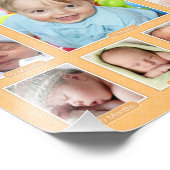 Babys erstes Jahr Orange Keepake Foto Collage (Ecke)