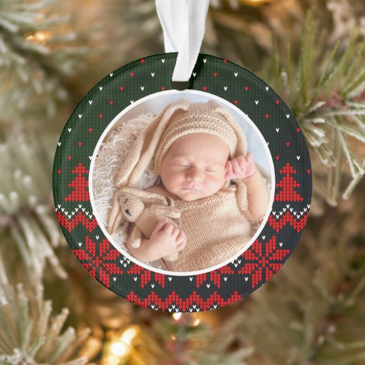 Babys erstes Niedliches Weihnachten Modernes Elega Ornament (Baum)