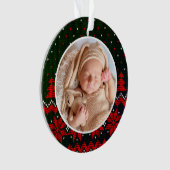 Babys erstes Niedliches Weihnachten Modernes Elega Ornament (Vorderseite)