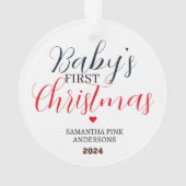 Babys erstes Niedliches Weihnachten Modernes Elega Ornament (Rückseite)