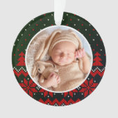 Babys erstes Niedliches Weihnachten Modernes Elega Ornament (Vorderseite)