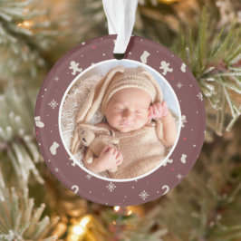 Babys erstes Niedliches Weihnachten Modernes Elega Ornament