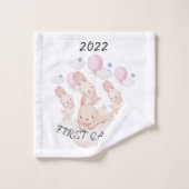 Baby's erstes Osterkissen Badhandtuch Set (Waschlappen)