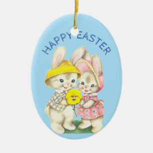 Baby's erstes Ostern Vintage personalisiertes Oste Keramik Ornament