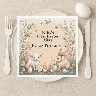 Baby's erstes Ostern Waldtiere Hase Lamm Serviette