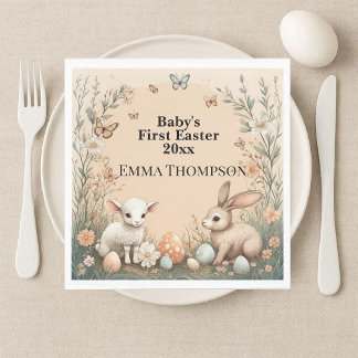 Baby's erstes Ostern Waldtiere Hase Lamm Serviette