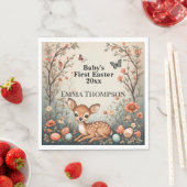 Baby's erstes Ostern Waldtiere Reh Frühling Serviette (Beispiel)