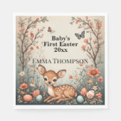 Baby's erstes Ostern Waldtiere Reh Frühling Serviette (Vorderseite)