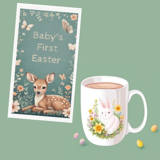 Baby's erstes Ostern Waldtiere Reh Frühling Serviette