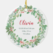 Baby's erstes Red Green Kranz Foto Keramik Ornament (Hinten)