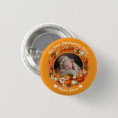Baby's erstes Thanksgiving Herbst-Blumen-Foto Button (Vorne & Hinten)