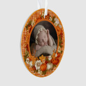 Baby's erstes Thanksgiving Herbst-Blumen-Foto Ornament (Vorderseite)