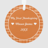 Baby's erstes Thanksgiving Herbst-Blumen-Foto Ornament (Rückseite)