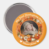 Baby's erstes Thanksgiving Herbst Floral Foto Magnet (Vorderseite/Rückseite)