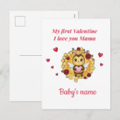 Baby's erstes Valentinsgeschenk Feiertagspostkarte (Vorne/Hinten)