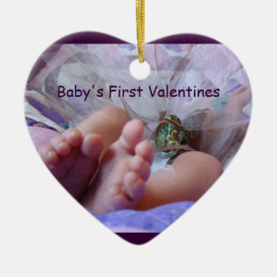 Baby's erstes Valentinsgeschenke Ornament Baby Füß
