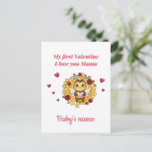Baby's erstes Valentinstagsgeschenk Postkarte (Stehend Vorderseite)