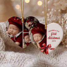 Baby's erstes Weihnachten 4 Foto Wasserfarbe roter