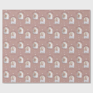 Baby's erstes Weihnachten Benutzerdefiniertes Foto Geschenkpapier