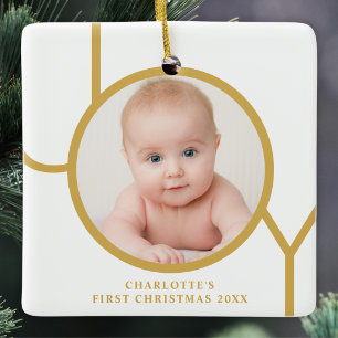 Baby's erstes Weihnachten Benutzerdefiniertes Foto Keramikornament