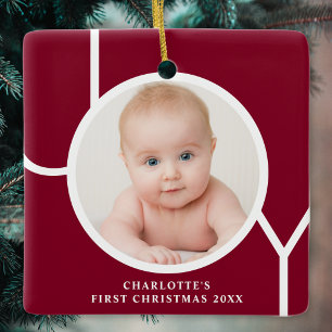 Baby's erstes Weihnachten Benutzerdefiniertes Foto Keramikornament
