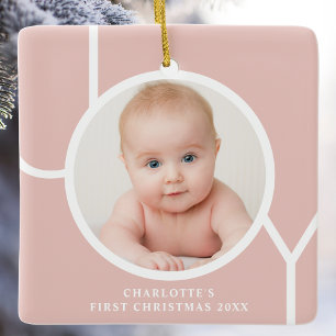 Baby's erstes Weihnachten Benutzerdefiniertes Foto Keramikornament