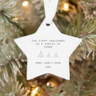 Babys erstes Weihnachten/Familie mit 3 Sternenorna Ornament