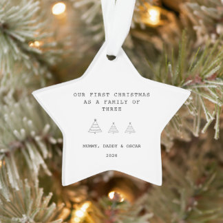 Babys erstes Weihnachten/Familie mit 3 Sternenorna Ornament