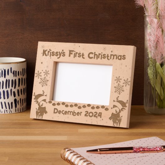 Baby's erstes Weihnachten Geätzte Rahmen (Links)