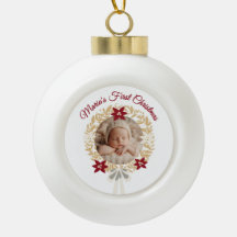Baby's erstes Weihnachten Keramik-Kugel-Ornament