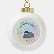 Baby's erstes Weihnachten - Keramik-Nilpferd-Ornam