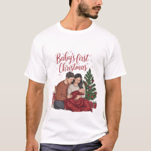 Babys erstes Weihnachten Neue Baby-Feiertage Paare T-Shirt