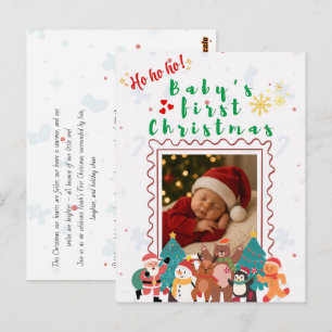 Baby's erstes Weihnachten personalisiert  Postkarte