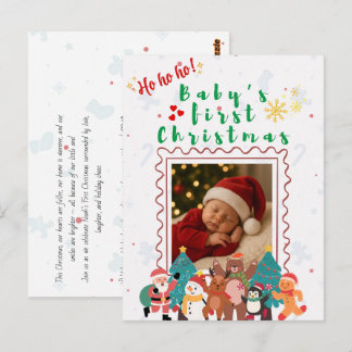 Baby's erstes Weihnachten personalisiert Postkarte