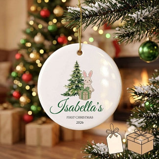 Baby's erstes Weihnachten personalisierte Keramik  Ornament