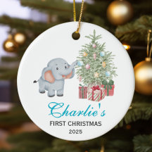 Baby's erstes Weihnachten personalisierter Elefant