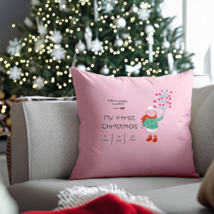 Baby's erstes Weihnachten - Süße Lammkunst auf Ros Kissen