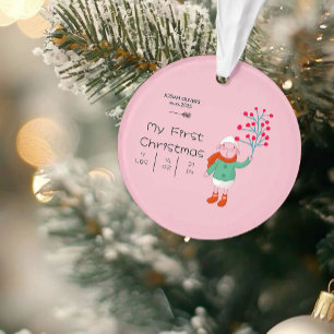 Baby's erstes Weihnachten - Süße Lammkunst auf Ros Ornament