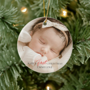 Baby's erstes Weihnachts-Birth-Statistik Keramik Ornament