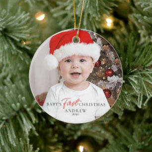 Baby's erstes Weihnachts-Birth-Statistik Keramik Ornament