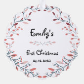 Baby's erstes Weihnachts-Foto Ornament (Rückseite)