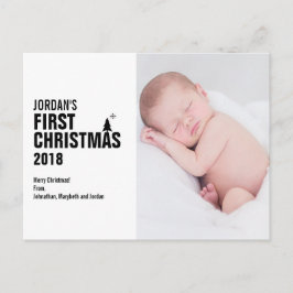 Babys erstes Weihnachts-Foto Postkarte