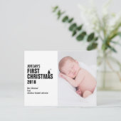 Babys erstes Weihnachts-Foto Postkarte (Stehend Vorderseite)