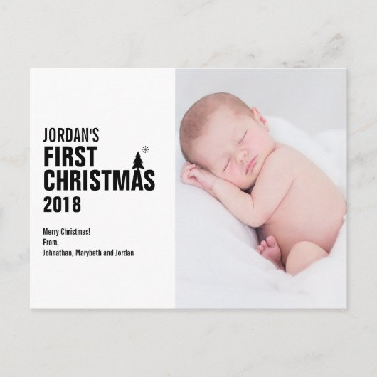 Babys erstes Weihnachts-Foto Postkarte (Vorderseite)