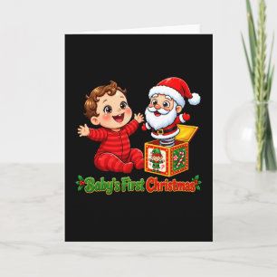 Baby's erstes Weihnachts-Jack-in-the-Box Karte