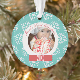 Baby's erstes Weihnachts-Schneeglobus-Schneeflocke Ornament