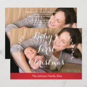 Babys erstes Weihnachtsfest-Foto Feiertagskarte (Vorne/Hinten)