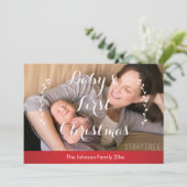 Babys erstes Weihnachtsfest-Foto Feiertagskarte (Stehend Vorderseite)