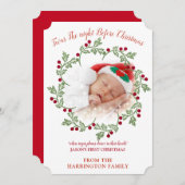 Babys erstes Weihnachtsfest-Foto Feiertagskarte (Vorne/Hinten)